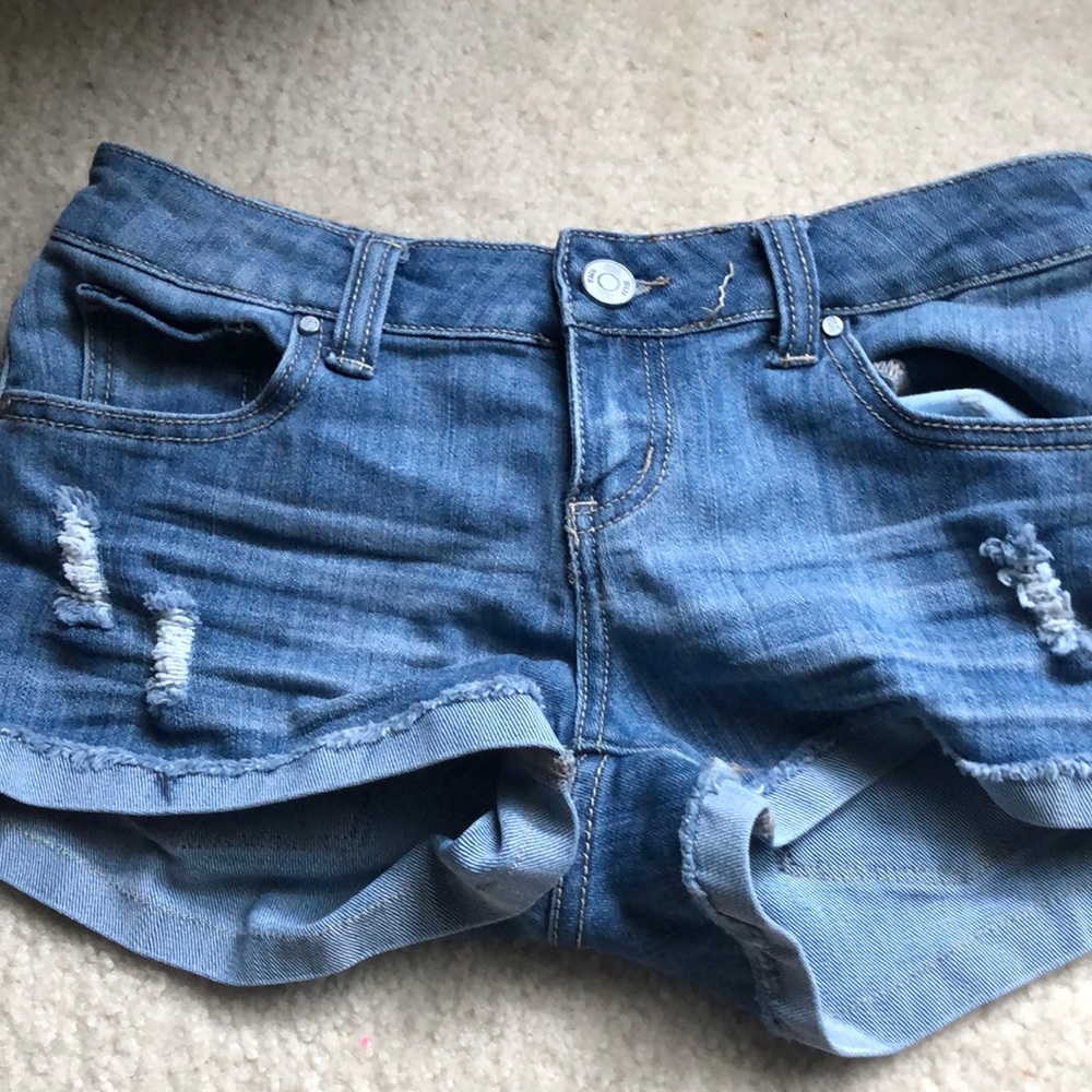 RSQ Tillys ripper denim light wash jean shorts